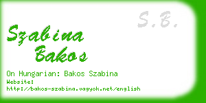 szabina bakos business card